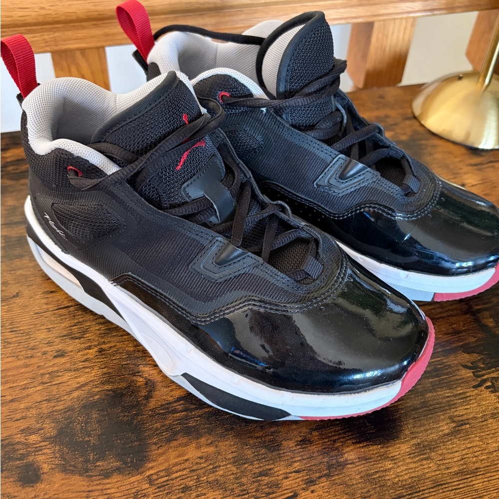 Jordan Kids Black and Red High-Top Sneakers